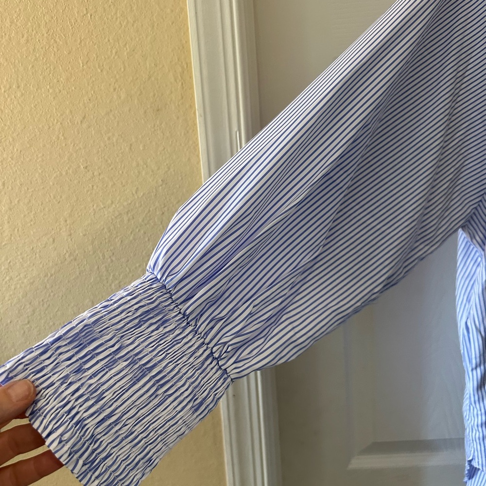 Women’s ASVIVID - Blue & White Striped Button-Down Shirt - Picture 2 of 3